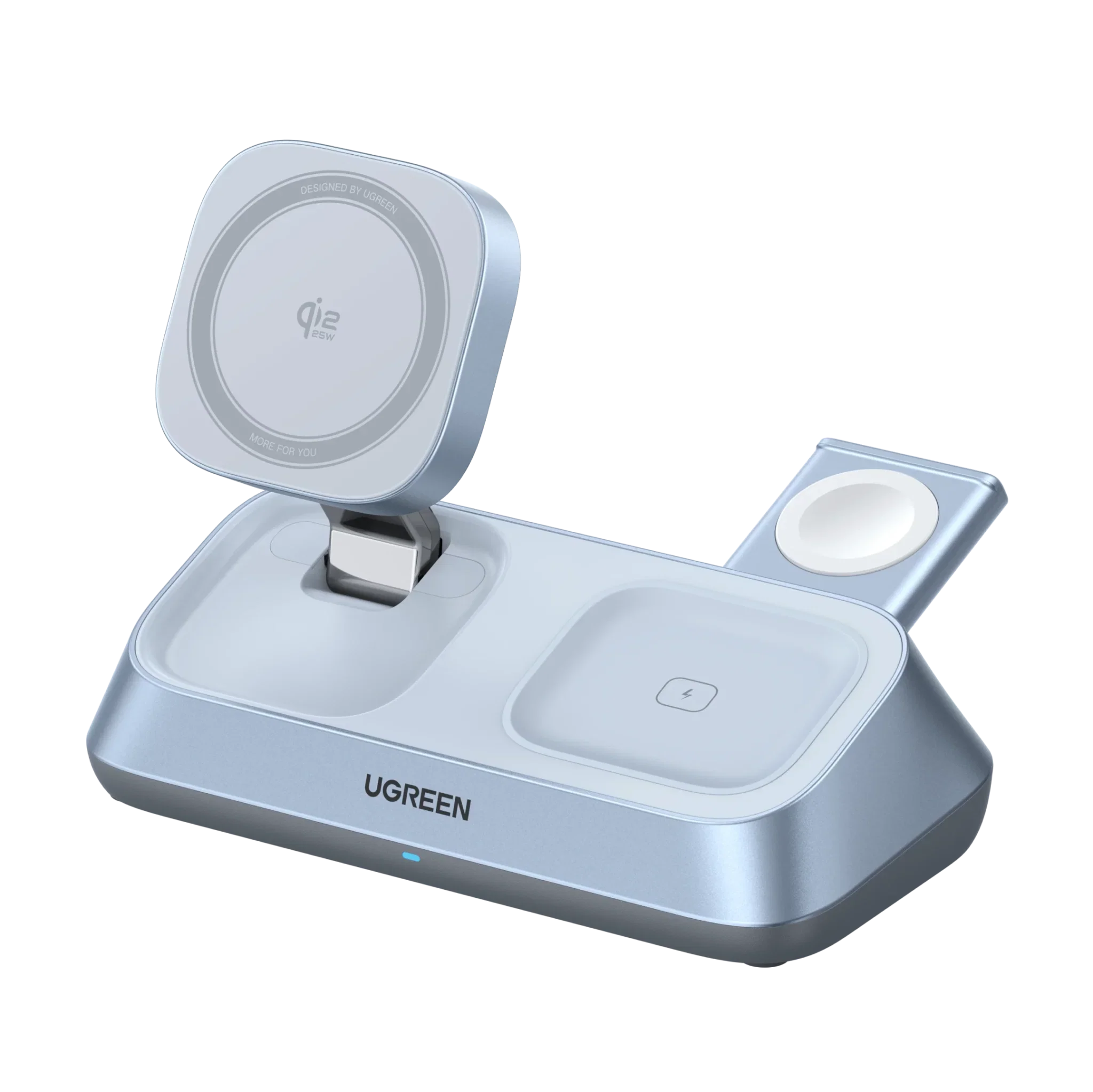 UGREEN MagFlow 3-in-1 Magnetic Wireless Charger (Qi2 25W, MagSafe-Compatible)